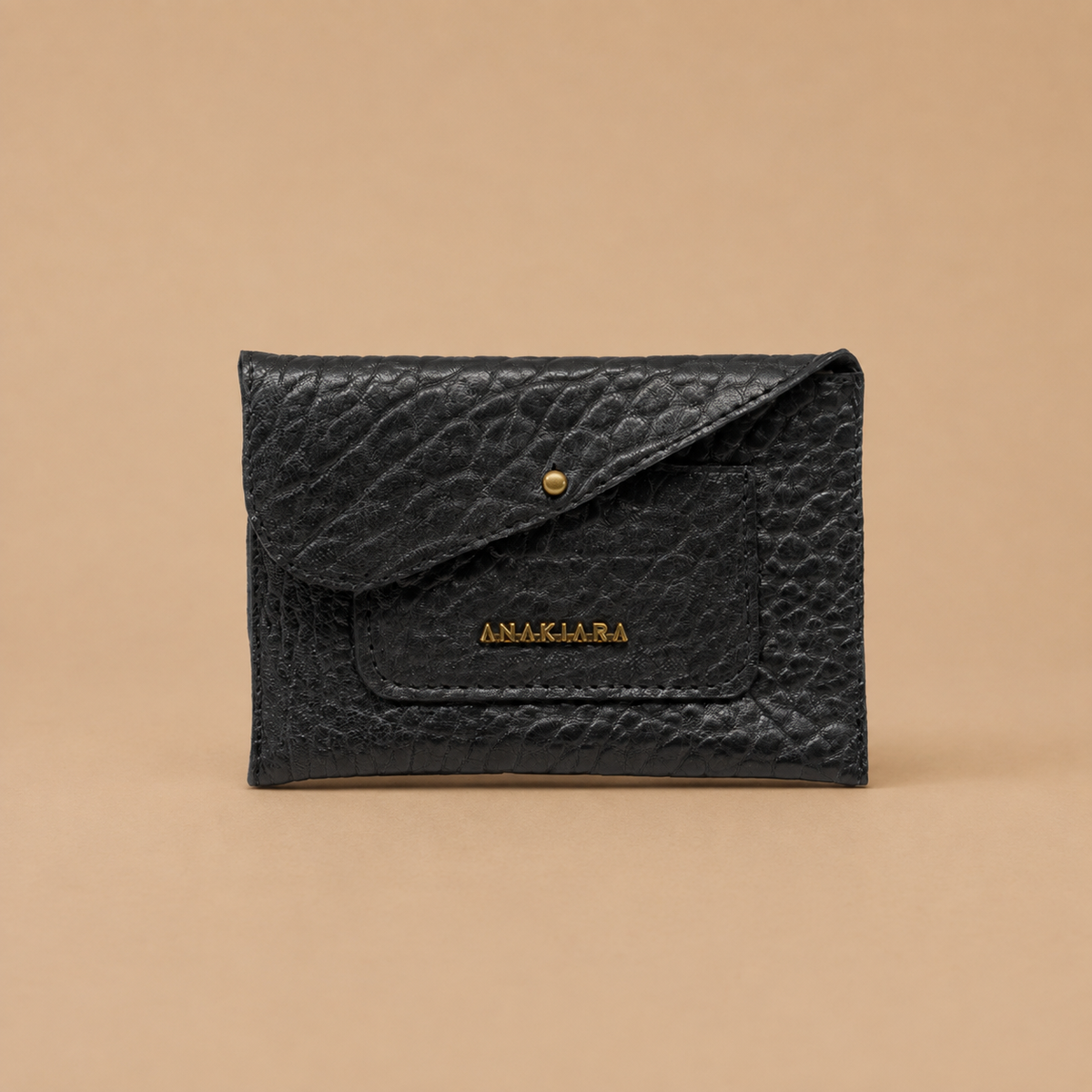 Porte-cartes femme Tom cuir noir bubble