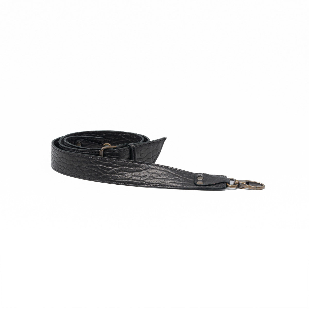 Anse bandoulière bubble noir — détail du cuir bubble