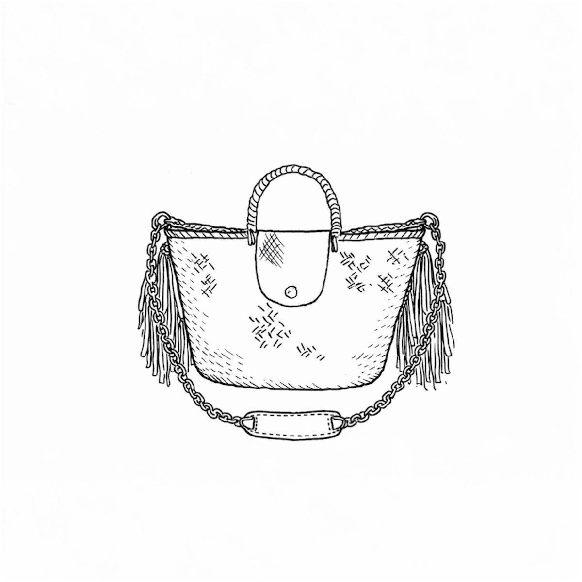 Panier frangettes