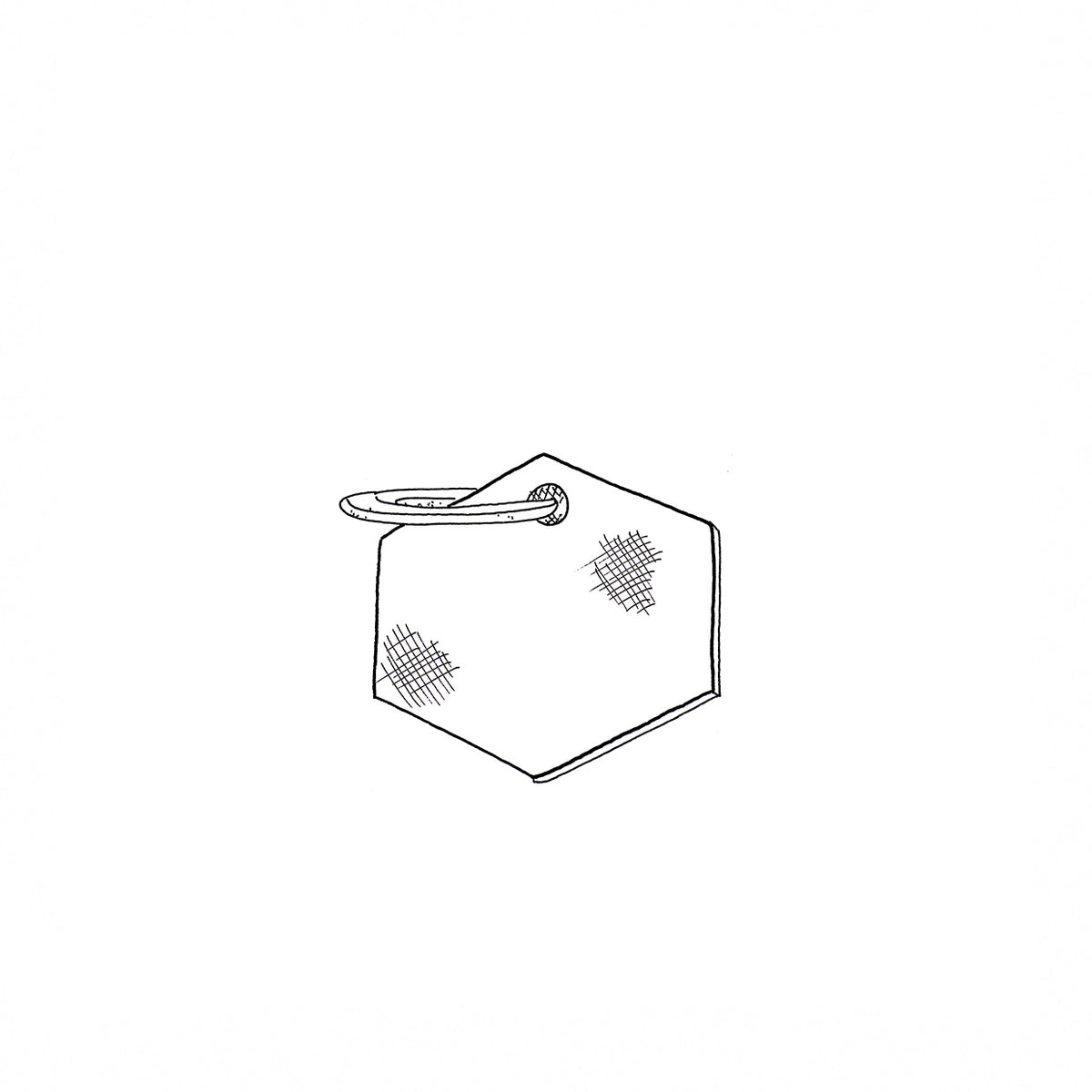 Porte-clés hexagone en cuir personnalisable Naïs